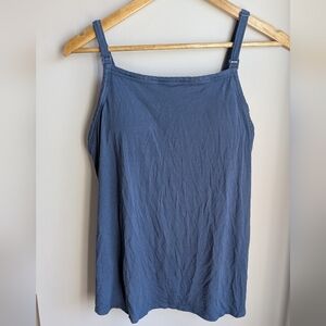 Kindred Bravely Nursing Blue Tank Top Maternity Adjustable Size Large